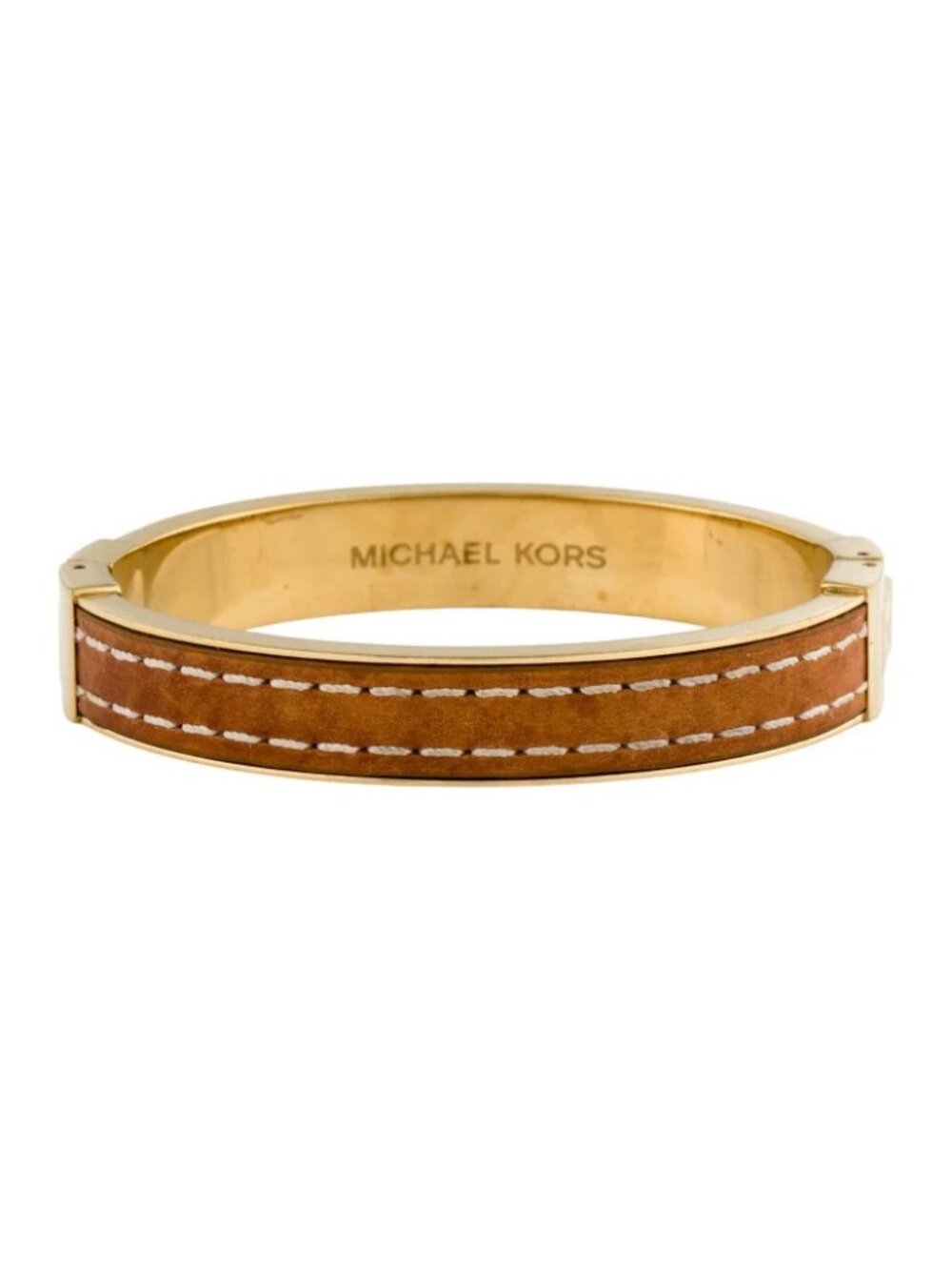 Michael Kors Gold-Tone Metal & Leather Bangle Bracelet